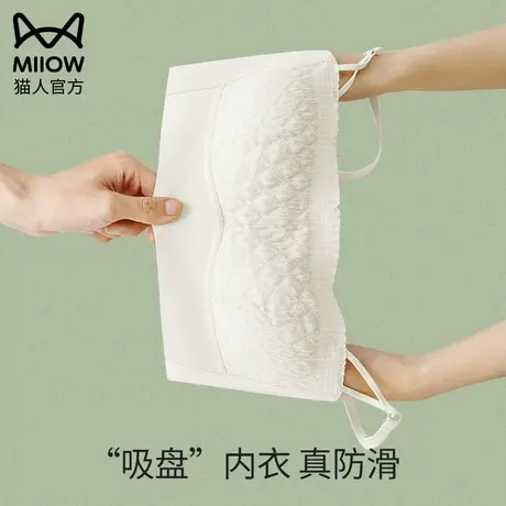 猫人吊带专用抹胸内衣女大胸显小胸无肩带裹胸防滑聚拢背心式文胸商品大图