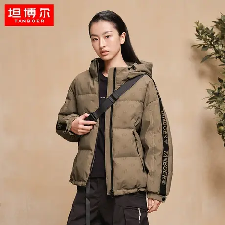 【商场同款】坦博尔羽绒服女短款2022年新款美式复古外套TB331358商品大图