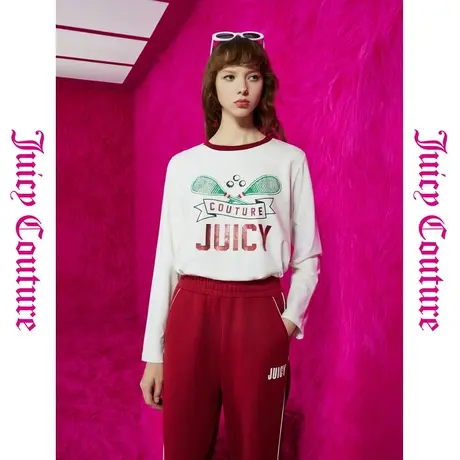 Juicy Couture橘滋头号玩家网球复古版印花女式针织衫商品大图