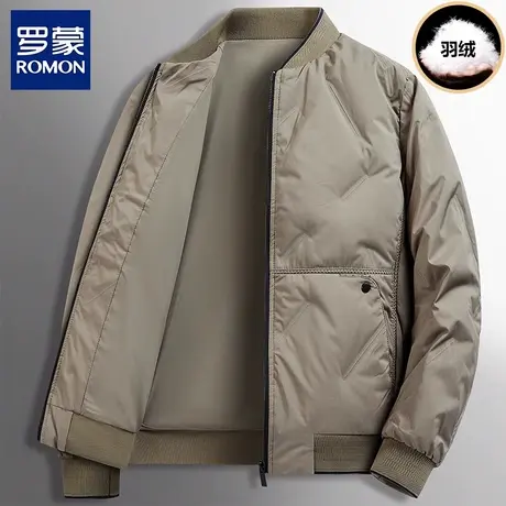 罗蒙羽绒服男款冬季青年商务休闲轻薄棒球领短款保暖鸭绒外套男装图片