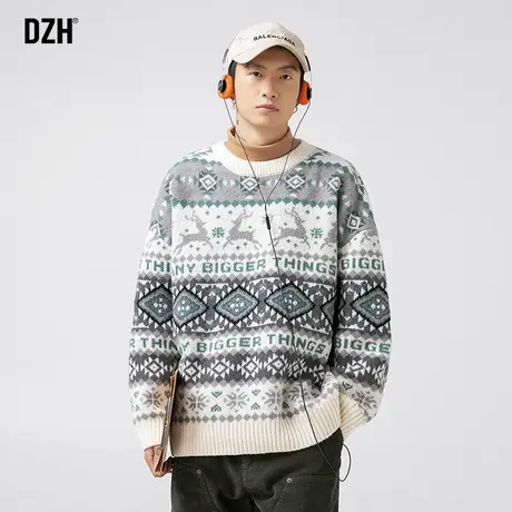 男士森系卫衣毛衣日系慵懒复古毛线衣男冬季2023新款宽松上衣外套商品大图