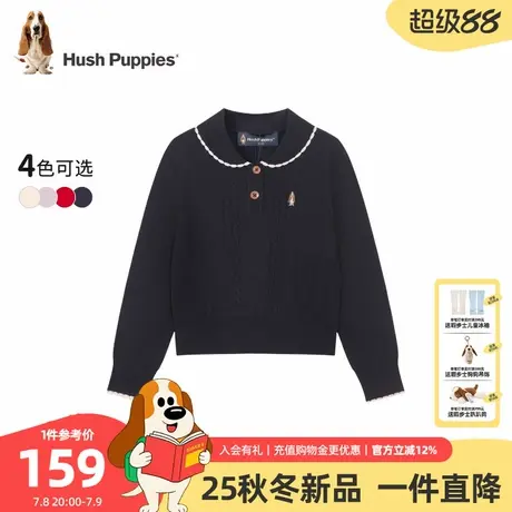 【25冬新品】暇步士童装女童针织衫中大童休闲毛衣儿童娃娃领线衣图片