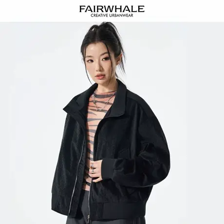 马克华菲美式复古夹克外套女2025新款春秋宽松休闲百搭情侣装外套图片