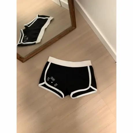 美式辣妹撞色低腰运动短裤女夏季2025新款外穿居家休闲三分热裤子商品大图