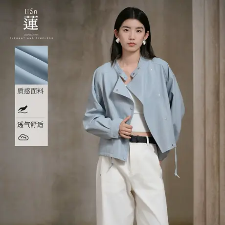 【商场同款】阿依莲时尚休闲皮衣外套女25秋季新款宽松短款上衣商品大图