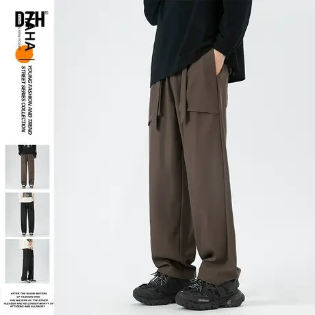 男士垂感复古裤子男款直筒西裤男休闲长裤春秋2023新款宽松运动裤商品大图