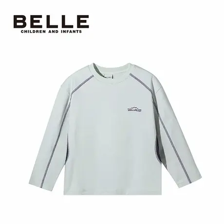 百丽童装belle2026春夏新品长袖T恤户外打底百搭洋气插肩上衣潮T图片