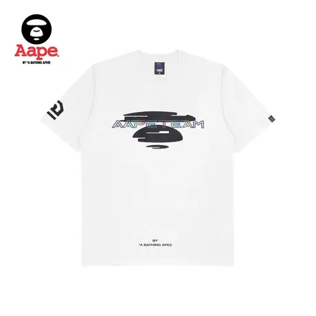 Aape旗舰店男装春夏猿颜多色图案幻彩渐变潮流休闲短袖T恤0896XXI图片