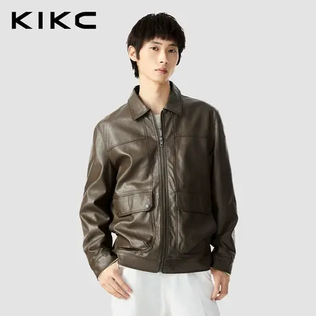 kikc夹克外套男2023秋季新款商场同款美式复古潮流机车皮衣外套图片