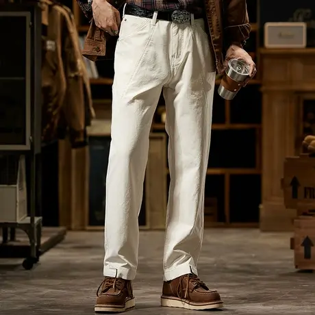 裤子男款潮流百搭裤子多口袋小直筒休闲裤户外大码长裤男款商品大图