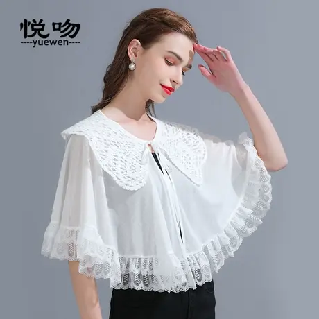 复古宫廷风网纱斗篷披肩夏季配裙子的外搭防晒开衫小披肩女薄上衣商品大图
