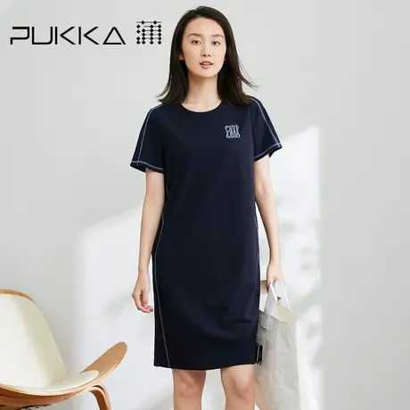 Pukka蒲牌2022流行款连衣裙女夏季新款温柔风宽松休闲棉针织裙子图片