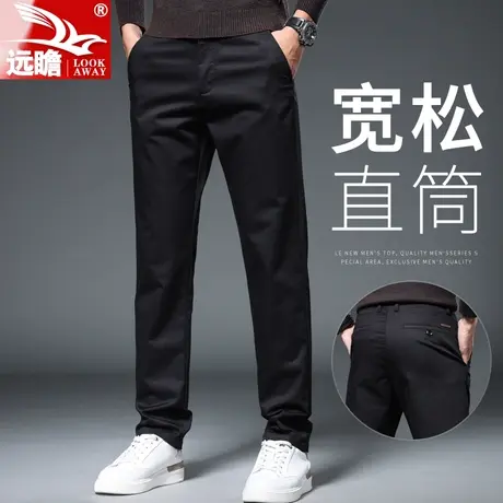 秋季黑色休闲裤男宽松直筒西裤2023新款潮牌百搭男士裤子春秋长裤商品大图