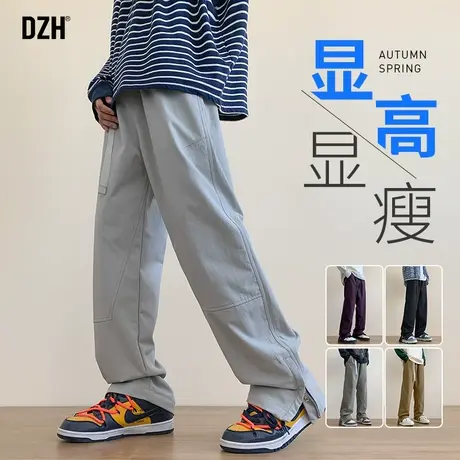 男士痞帅工装裤男秋季潮牌阔腿裤子2024新款宽松直筒休闲长裤商品大图