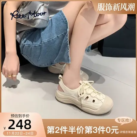 REEMOOR睿慕2024新款夏季透气时尚镂空洞洞鞋ins潮厚底网红凉鞋女商品大图