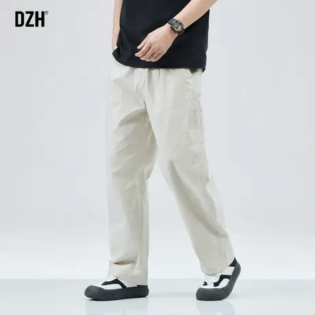 男士白色直筒裤工装痞帅男裤子百搭潮流帅气休闲长裤男款春季男裤商品大图