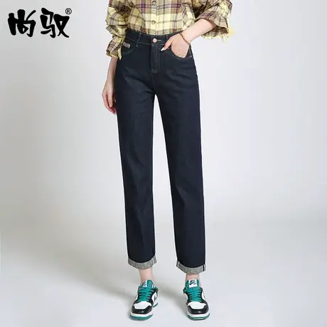 蓝色牛仔裤女时尚百搭老爹裤2024年春季新款垮裤高腰显瘦休闲裤子图片
