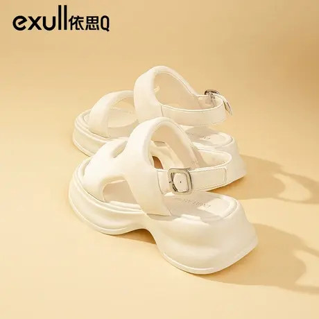 依思q夏季女鞋2024年新款松糕厚底增高外穿运动休闲老爹凉鞋女款商品大图