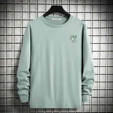 纯棉长袖t恤男装2023新款秋季潮流印花全棉圆领打底衫内搭秋衣服商品大图