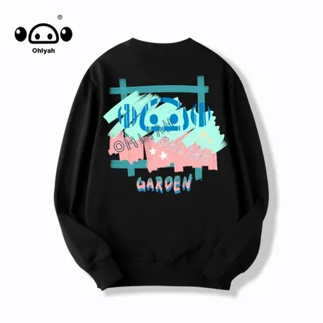 秋季简约新款情侣卫衣男女纯棉休闲圆领套头衫趣味外套潮牌酷ins商品大图