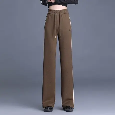 时尚休闲运动裤女阔腿裤秋季2023新款垂感显瘦高腰直筒裤百搭长裤商品大图