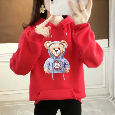 超火情侣装春秋装卫衣潮宽松港版学生秋季外套ins小众设计感加绒商品大图