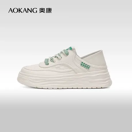 【门店发货】奥康女鞋 春秋季时尚休闲板鞋平底舒适小白鞋图片