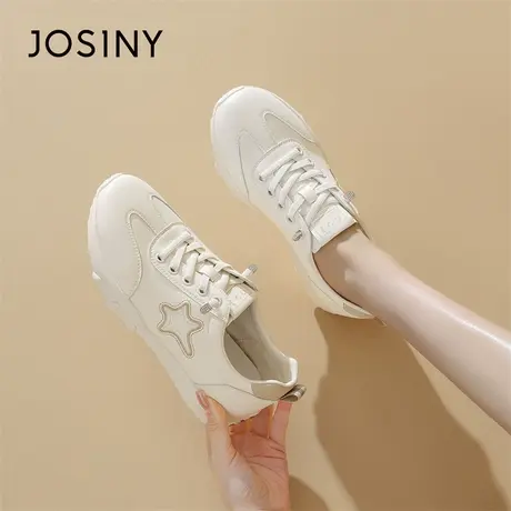 Josiny/卓诗尼厚底板鞋女2024新款春季休闲鞋爆款女鞋子透气百搭商品大图