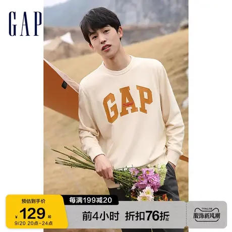 【断码优惠】Gap男女装LOGO法式圈织软卫衣877448秋季复古上衣图片
