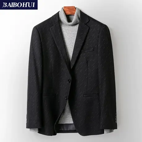 秋冬新款休闲西装男士单西上衣韩版商务羊毛呢子小西装外套男修身商品大图