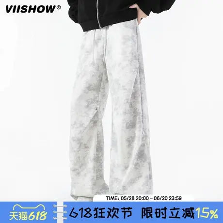 VIISHOW牛仔裤男生裤子直筒裤秋季潮流男裤美式高街男款休闲长裤商品大图