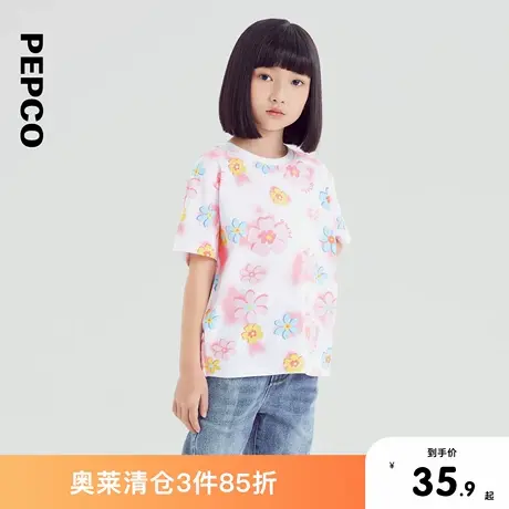 小猪班纳夏装儿童圆领上衣中大童女童短袖T恤女孩潮商品大图