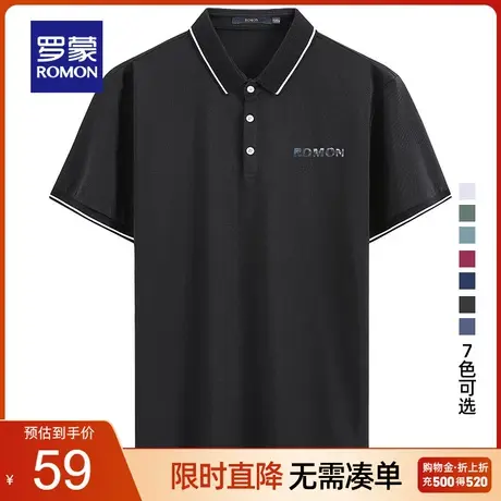 【官方正品】罗蒙男士t恤短袖夏季新款商务休闲修身简约polo衫男图片
