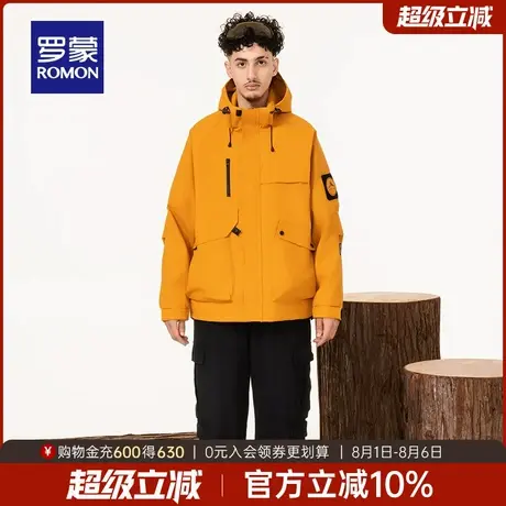 罗蒙男士户外冲锋夹克衣服2025秋季新款潮流时尚百搭耐磨休闲外套商品大图