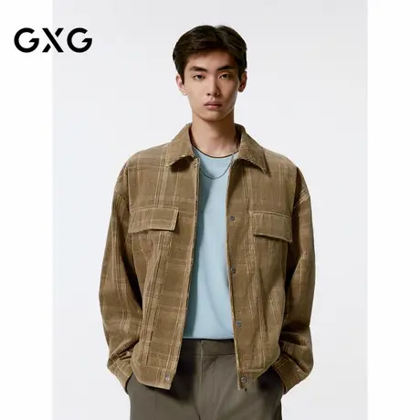 GXG男装  复古格纹灯芯绒夹克男 24年秋品G24X213016图片