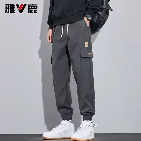 雅鹿男工装束脚休闲裤2026春季新款青年户外时尚潮牌百搭直筒长裤商品大图