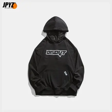 基础字母印花帽衫针织连帽卫衣潮港风高街重磅青少年上衣百搭外套商品大图