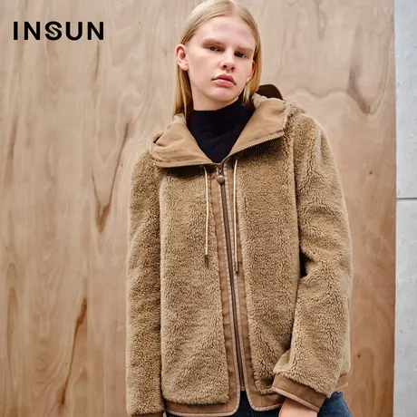 INSUN恩裳线上专选冬季宽松连帽美拉德外套商品大图