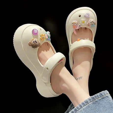 可爱凉拖鞋女夏季2024新款卡通包头厚底踩屎感防滑凉鞋外穿洞洞鞋商品大图