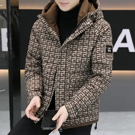 新款轻薄羽绒服冬季男士潮流连帽保暖青年冬装高级感帅气潮流外套图片