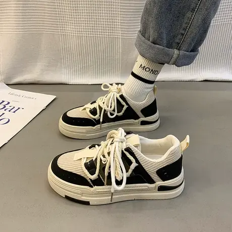 爆款厚底小白鞋女春秋季ins潮板鞋2024年新款百搭休闲老爹运动鞋商品大图