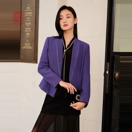 EP雅莹高端系列 羊毛桑蚕丝混纺收腰礼服西装 2023新款1131A商品大图