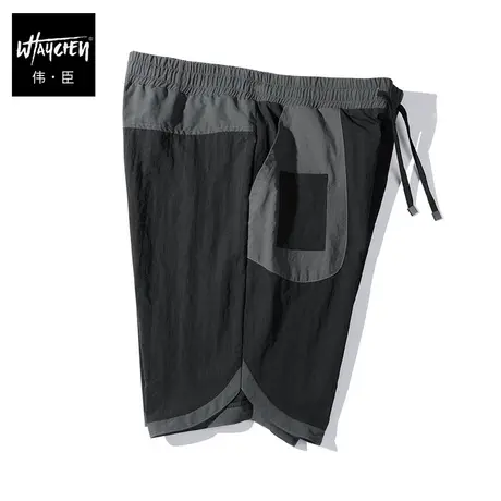伟臣潮牌大码男装夏季拼接休闲短裤男胖子加肥加大宽松肥佬五分裤商品大图