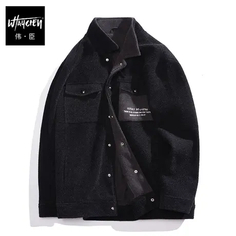 伟臣潮流大码男装秋冬加厚夹克外套胖子加肥加大宽松机能复古夹克商品大图