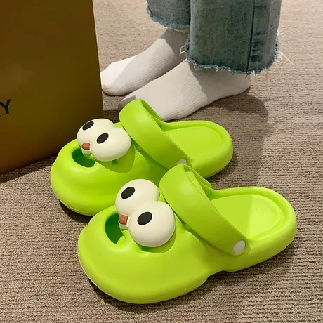 可爱大眼狗拖鞋女夏外穿2023新款踩屎感包头凉鞋防滑沙滩鞋洞洞鞋商品大图