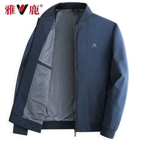雅鹿2023春季新品中青年简约休闲百搭棒球领行政夹克男士上衣外套商品大图