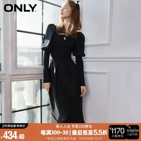 ONLY冬季气质女神范小黑裙中长款针织连衣裙女|122407018图片