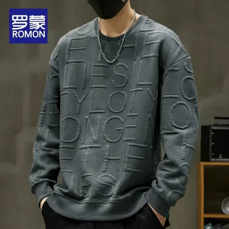罗蒙卫衣男春秋款潮牌男款大码秋季2023新款男士加肥加大长袖上衣图片