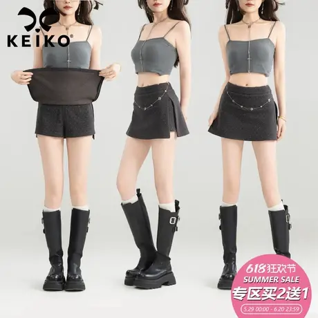 KEIKO 复古波点显瘦半身裙裤裙25夏季新款辣妹高腰包臀A字短裙子图片