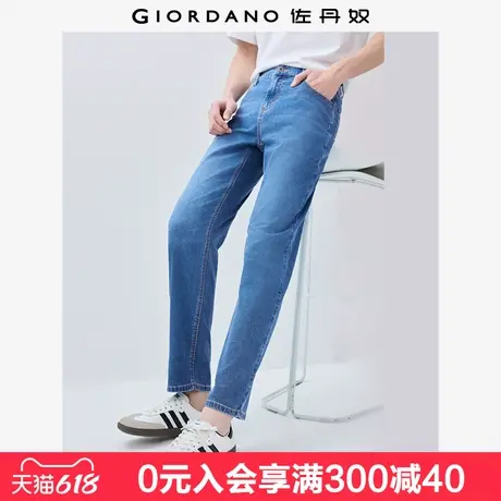 佐丹奴牛仔裤男夏季新款洗水后袋袋花中腰修身牛仔长裤男01115079商品大图